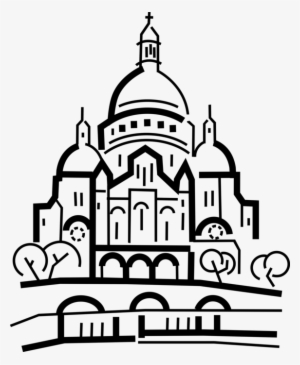 Vector Illustration Of Montmatre Sacré-cœur Basilica - Free Clip Art Sacre Coeut #811367