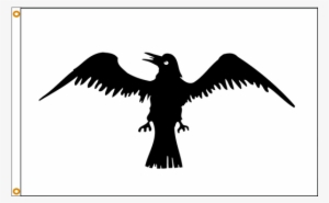 White Flag With Black Bird #811478