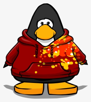 Custom Red Hoodie With Splatter - Club Penguin #811894