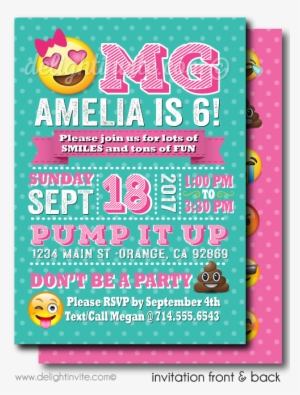 Omg Emoji Birthday Party Invitations - 8th Birthday Party Emoji Invitations #812218