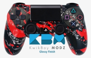 Custom Red Splatter Ps4 Controller - Kwikboy Modz #812429