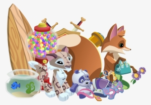 Fox With Items - Animal Jam Fox Items #815292