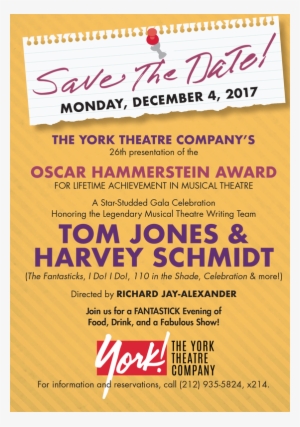 Oscar Hammerstein Award Gala 2017 Save The Date - Gerdau Ameristeel #817852