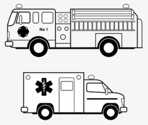 Ambulance Emergency Fire Truck Fire Engine - Fire Truck Line Art #818510