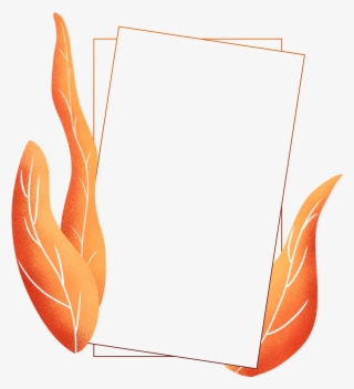 Plantas Pintadas A Mano Borde Coral Naranja Pintada - Illustration #8107570