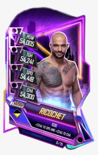 Ricochet Wwe Supercard Season Debut Wwe Supercard Roster - Wwe Supercard Neon Cards #8108953