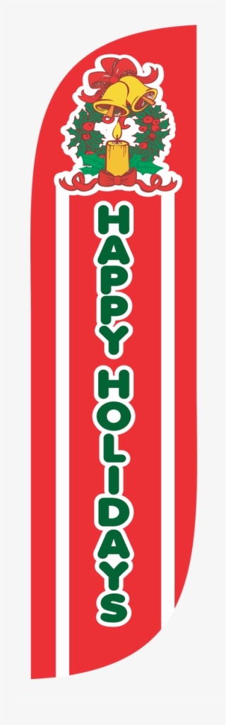 5ft Happy Holidays Feather Flag Red B - Carmine #8109829