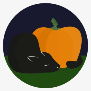 Pumpkin Cat Sleep Illustrator Illustration Vector Simple - Illustration #8111369