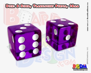 6 Sided Translucent Purple, D6 - Quad Fold Board Game #8112270