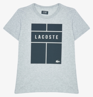 Gray Sport Lettering Technical Tennis T-shirt - Lacoste Tennis T Shirt #8112554