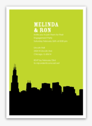 Chicago Skyline Silhouette Party Invitations - Chicago Skyline Silhouette #8113014