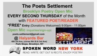 The Poets Settlement Brooklyn Poetry Open Mic Series - Online Advertising #8116696