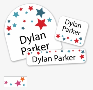 Red White Blue Stars For School Labels - Illustration #8118542