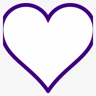 White Heart Outline W Purple Clip Art At Clker Vector - Heart #8119010