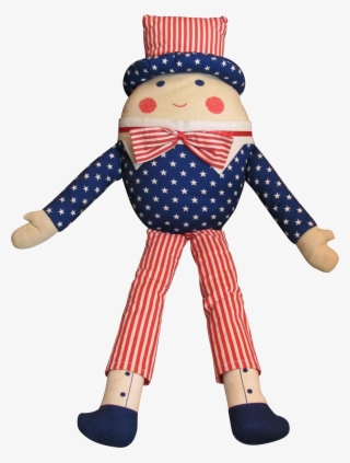 Uncle Sam 4th Of July Humpty Dumpty Vintage Cloth Doll - Plush #8119400