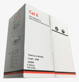 Cat6-1000w Cat6 Cable 1000 Foot Roll, White - Carton #8120352
