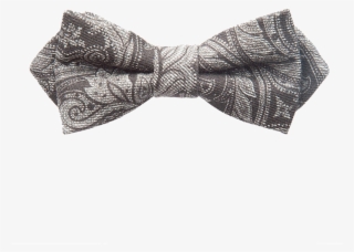 Grey Paisley Bow Tie #8120963