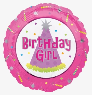 Foil Round Pink Birthday Girl Balloon - Texas Forest Service Logo #8121044