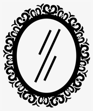 Oval Hair Salon Mirror With Ornamental Border Svg Png - Icone Espelho Png #8123953