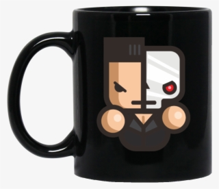 Terminator Half Face Black Mug - Snowboarding Unicorn #8127272