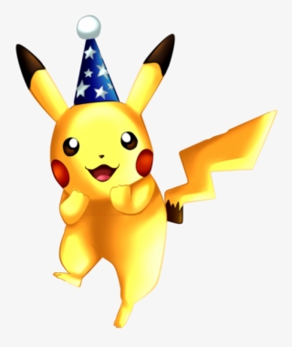 Pikachu'birthday - Pikachu Wearing A Party Hat #8128094