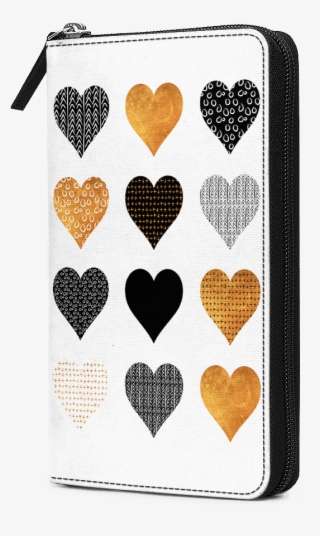 Gold Hearts Travel Organiser Passport Wallet - Heart #8128190
