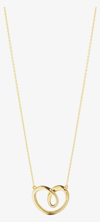 Georg Jensen 18ct Yellow Gold Heart Pendant - Gold Chain With Attached Pendant #8128417