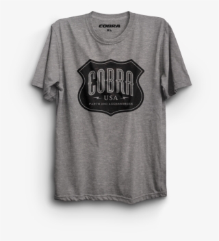 Cobra Tshirt Mockup Badge Logo Heather Gray V2 #8129338
