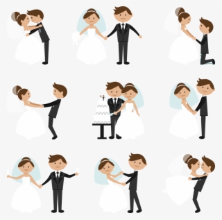 Wedding Invitation Clip Art Vector - Png Vector Wedding Couple #8129948