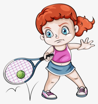 Profissões E Ofícios - Girl Playing Tennis Drawing #8131825
