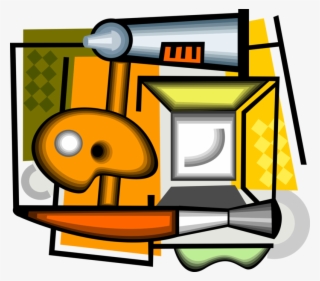Vector Illustration Of Visual Arts Painting Equipment #8132569