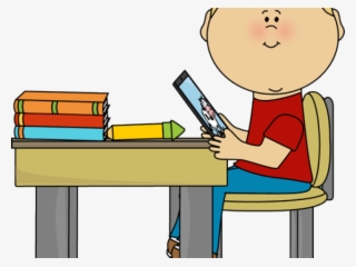 Boy Sitting At Desk Clipart #8133145