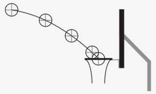 Side View Of The Basket And The Ball's Trajectory When - Line Art #8133307