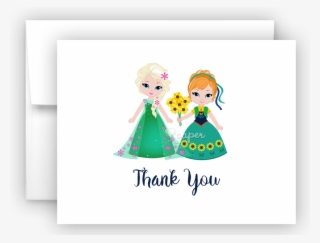 Anna & Elsa C Thank You Cards Note Card Stationery - Cartoon #8137555
