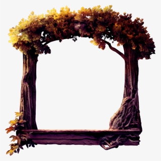 Autumn Tree Free Frame Clipart - Swing #8139482