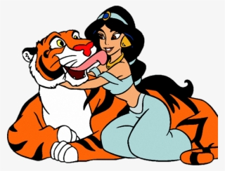Tiger Princess Jasmine Rajah Genie Clip Art - Princess Jasmine With Tiger #8143537