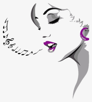 Female Head Musical Free Vector Graphic On - Singing Woman #8144306