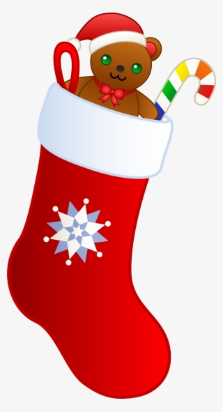 Christmas Stocking With Teddy - Christmas Stocking Transparent Background #8145215