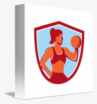 Free Dumbbell Clipart Female Fitness - Circle #8146510