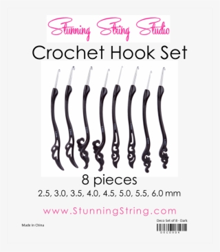 Deco Black Crochet Hook Set - Knitting #8148053