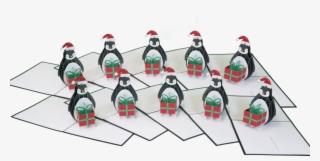 Ten Pack Holiday Penguin Pop Up Card - Penguin #8148341