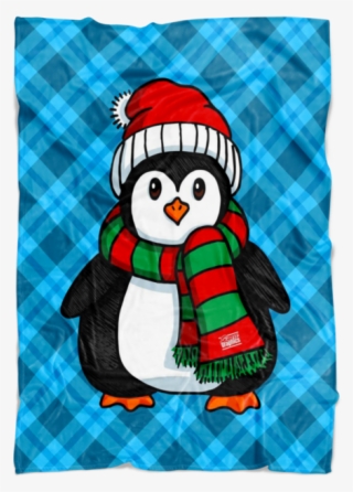 Christmas Penguin - Fleece Blanket - Cartoon #8148398