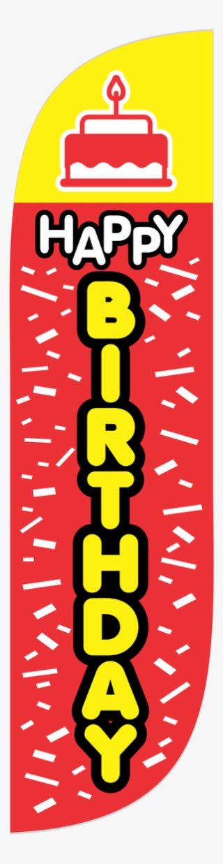 5ft Happy Birthday Feather Flag Red & Yellow - Graphic Design #8148774