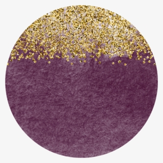 Purple Gold Glitter Circle Confetti Watercolor Watercol - Circle #8150162