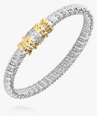 14k Gold & Sterling Silver, Diamond Bracelet - Bracelet #8152016