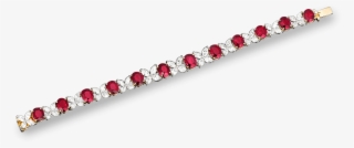 Untreated Burma Ruby And Diamond Bracelet, - Bracelet #8152578