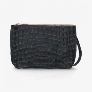 Cross Body Croco Printed Leather Green - Handbag #8154242