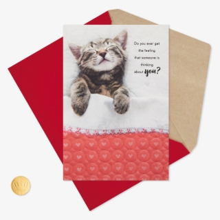 Kitten Sleeping Under Blanket Valentine's Day Card - Snoopy #8155222