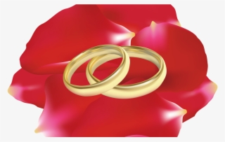 Wedding Rings In Rose Petals Png Clip Art Best Web #8155426