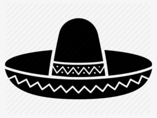 Mexican Sombrero - Black And White Sombrero Clipart #8156831